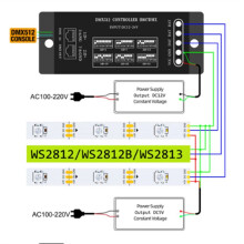 DMX512-Controller, Verbindung Zur DMX512-Konsole, Unterstützt WS2812, WS2813, UCS1903 Usw., 13 DMX-Kanäle Pro Gerät