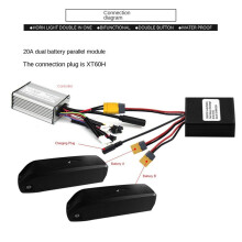 Doppelbatterie-Entladekonverter für Elektrofahrräder, 20 V-72 V, 20 A, E-Bike-Motor, Doppelbatterie-Parallelmoduladapter