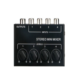 4 Kanäle Passiver Stereomixer -Audiomixer Tragbarer Soundmixer RCA Eingang Ultra Low Noise für Live-Studio