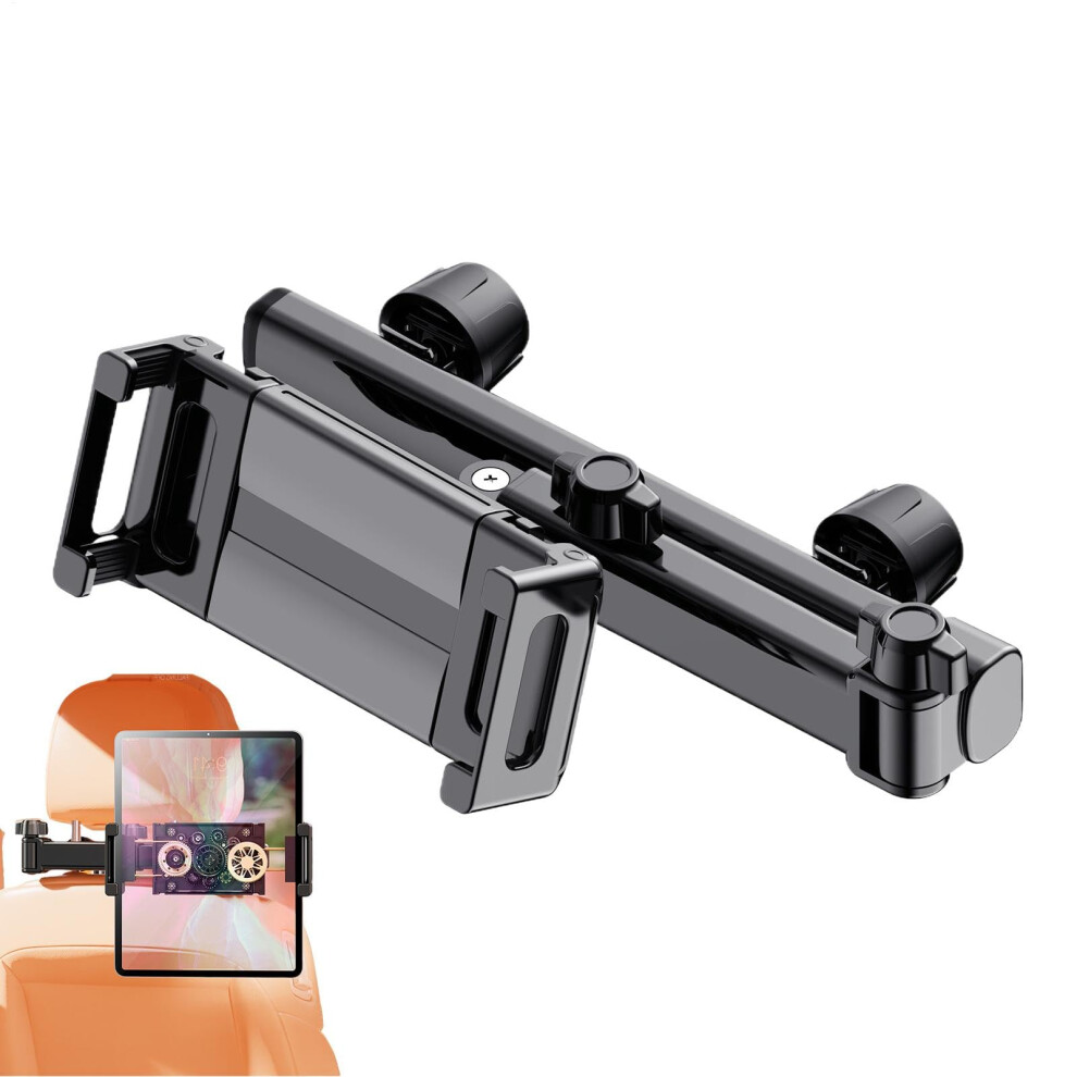 Car Headrest Tablet Mount With 360 Rotation, Adjustable Clamp And Foldable Design For Road Trips 9199774983396