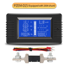 PZEM015 Digital 0-200 V Spannungsstrom mit 200 ein Shunt Autobatterietester Spannungsmesser Monitor 12 V 24 V 48 V