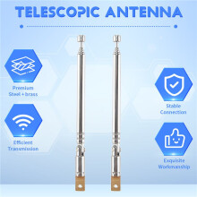 2 STÜCKE Ersatz 25,4 Cm 10 Zoll 5 Abschnitte Teleskop Antenne Antenne für Radio TV