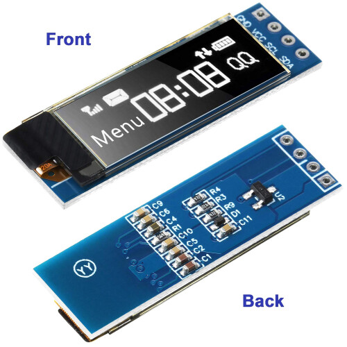 5 Pieces I2C Display Module 0.91 Inch I2C OLED Display Module I2C OLED Screen Driver  3.3V-5V(White Light) 1