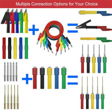 Bananenstecker-Silikon-Messleitungen-Kit, Stapelbarer 4-Mm-Bananenstecker mit EinfäDelsonde, Kfz-Messleitungen für Multimeter