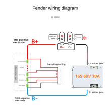 16S 60V 30A Schutzplatine TernäRe Lithiumbatterie BMS PCB-Schutzplatine No Balance für Elektromotorrad E-Bike