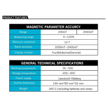 Permanentmagnet-Gauß-MessgeräT, Digitales HandmessgeräT, Magnetischer Flussmesser, OberfläChenmagnetfeldtest, 5 % Genauigkeit