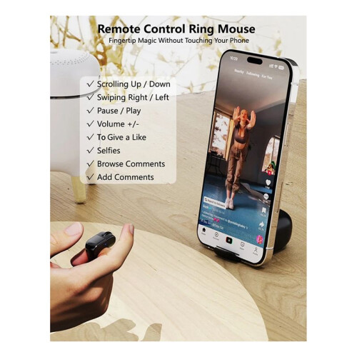 Portable Wireless  Finger Ring Dual-Mode Mause Remote Control Page Flip Mice with Touchpad for Tablet PC Phone 1