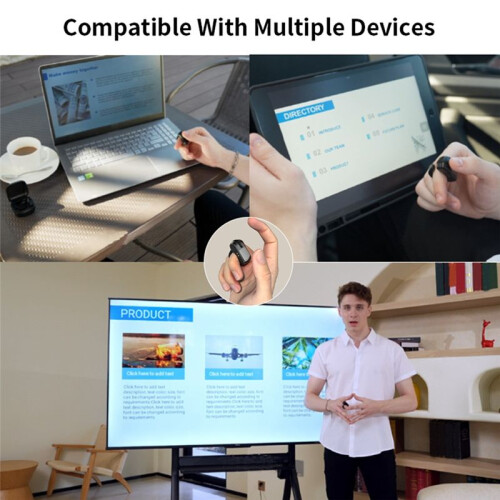Wireless Scrolling Ring,Air Finger Ring Mouse with Touchpad, Scroller Remote Control for Camera/Selfie/Laptop B 2