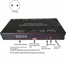 WS2811 WS2815 für RGBIC SPI-TTL LED-Lichtstreifen-Modul-Controller T8K Music+DMX-Konsole 8-Kanal-Anschluss mit Mikrofoneingang (EU)