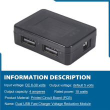 Dual-USB-Schnellladegerät Fürs Auto, Lademodul, Eingang 6 V - 30 V, Einzelanschluss, 18 W, für QC2.0 QC3.0 Autoplatine A