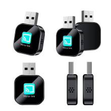 2-in-1 CarPlay Mirror Link Android Auto Adapter 5.0 Kabelgebunden auf Kabellos CarPlay USB Stecker und Spielen Schwarz