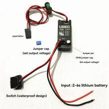 Wasserdichtes UBEC 10A Spannungsreglermodul 2-6S 6V/7,4V/8,4V Einstellbares Metallgehäuse BEC für RC-Autozubehör