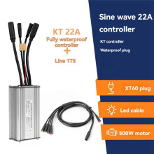 Elektrofahrrad-Controller mit 1T5-Lichtkabel KT-22A Wasserdichter Sinuswellen-Controller Unverzichtbares E-Bike-Zubehör