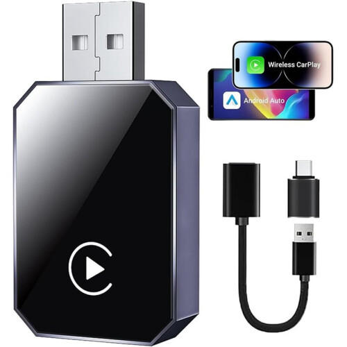 Wireless CarPlay Adapter Upgraded for IOS & Android Auto -  5.0, Plug & , Auto-Connect, Voice Control 1