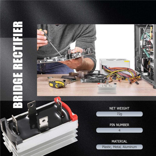 Aluminium Kuehlkoerper Basis Einphasen Brueckengleichrichter Diode 75A 1000V 2