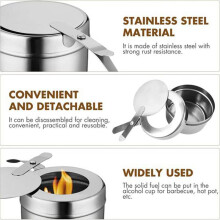 12er-Pack Brennstoffbehälter Aus Edelstahl, Chafing-Brennstoffbehälter mit Abdeckung, Brennstoffbehälter für Chafing Dish, Buffet, Grill