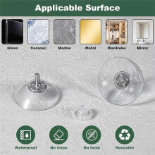 50 Stück transparente PVC-Saugnäpfe mit Schrauben und Muttern, 40 mm starke, selbstklebende Saugnäpfe für Fenster, Glas, Badezimmer, Auto