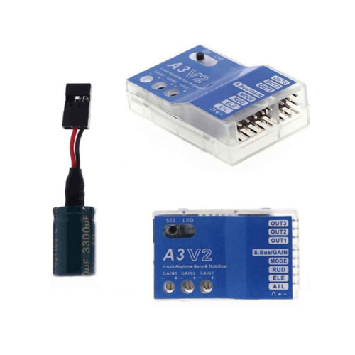 3 Axis Gyro A3 V2 Flight Controller Stabilizer for RC Airplane Fixed-Wing Copter Aircraft Model Parts Enhanced Stability 2