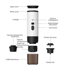 Tragbare Espressomaschine - Kabellos, Elektrisch für Auto, Zuhause & Camping, Kompatibel mit Kapseln & Pulver
