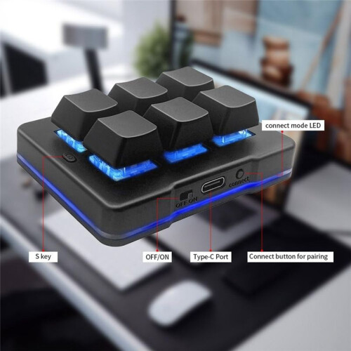 6 Key  Keypad Wireless USB Gaming Keyboard Macro Customized Programmable OSU Keyboard for Video Games Office Work 1