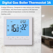 Programmierbarer Digitaler Thermostat, 3 A, Wöchentlicher Raumtemperaturregler für Effizientes Heizen zu Hause, Weiße Hintergrundbeleuchtung