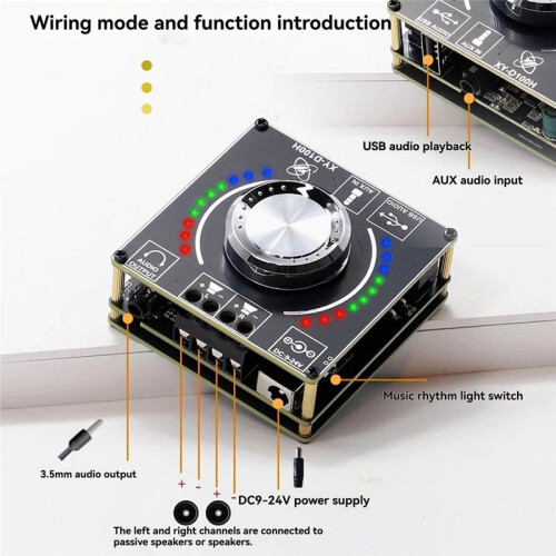 Stereo Amplifier Module 100W+100W Digital Audio Power Amplifier  9-24V/5A for Home Theater 2