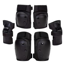 Knee And Elbow Protectors 6Piece Set Hand Knee Elbow Protectors Plastic PP Shell Size L For Cycling Climbing Wrestling