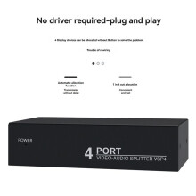 4-Wege-AV-Audio-Splitter 1 in 4 Out Composite RCA AV-Splitter 1X4 Video-Audio-Splitter-Verteiler für DVD C-VBS EU-Stecker