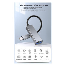 USB 3.2 Typ-C HUB 5 Gbit/S 60 W PD-Aufladung, OTG-Adapter, - Hochgeschwindigkeits-USB-Auf-Typ-C-Konverter Schwarz