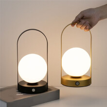 Tragbare Hängetischlampe Aus Metall für Den Außenbereich, Dimmbare Tischlampe, Wiederaufladbar, Schlafzimmer, Nachttisch, Nachtlicht, Gold