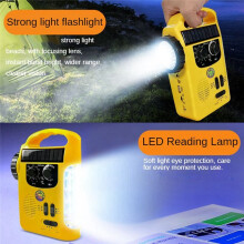 Taschen-Notfallradio mit Handkurbel, 1200 MAh AM/FM-Solarradio mit LED-Taschenlampe, SOS-Alarm für Abenteuer im Freien und Camping