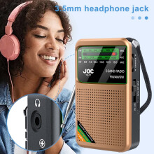 Taschenradio Tragbares -Vollbandradio AM/FM/SW-Radio mit Wiederaufladbarem Akku, Kopfhörer-Miniradio für Alte, C