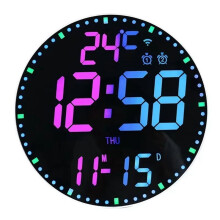 Digitale Elektronische Uhr Kalender Wanduhr Wohnzimmer Dekoration Wandbehang Bunte Intelligente Uhren, B