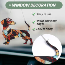 Dackel-Fensterbehang, Geschenk für Hundemama, Geschenk für Hundeliebhaber, Dackel-ACRYL-Fensterbehang, Geschenk für Dackelliebhaber B