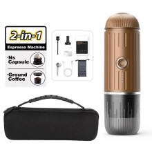 2 in 1 Kapsel Pulver Reisekaffeemaschine Elektrische Espressomaschine für Auto & Zuhause Camping Kaffeemaschine Kaffee