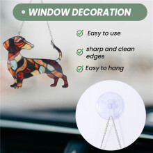 Dackel-Fensterbehang, Geschenk für Hundemama, Geschenk für Hundeliebhaber, Dackel-ACRYL-Fensterbehang, Geschenk für Dackelliebhaber C