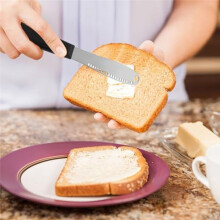 Buttermesser, 3-In-1-Buttermesser Aus Edelstahl, Butterverteiler mit Gezackten Kanten und Kratzlöchern, Komfortabler Griff