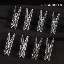 Transparente Kleine Clips, Beleuchtungszubehör, Kunststoffclips, Kleine Wäscheklammern, Dekorative -Fotoclips