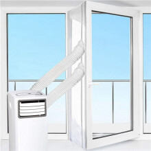 Fensterdichtung für Tragbare Klimaanlage, 400 cm Flexible Stoffdichtungsplatte, Fensterdichtung mit ReißVerschluss und Schnellkleber