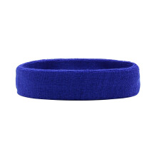 Sports Headband 1Piece Unisex Sweatband, Cotton Terry, Royal Blue, For Running, Biking, Jogging, Tennis, Football