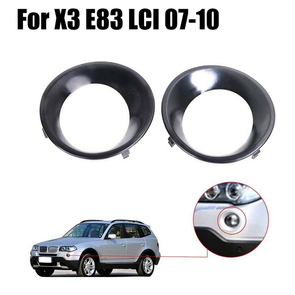 2Pcs Lamp Hood Primed Fog Lamp Trim Driving Cover For- X3 E83 Lci 2007-2010 Black/Light 6033717086894