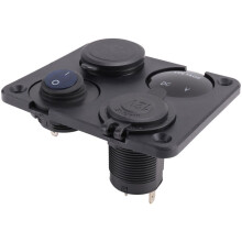 Marine Boat RV 12V Charger Socket Panel, 4 im 1  Power 12V Outlet Panel Multi USB Fast Charger mit Toggle