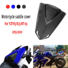 Kohlefaser-Motorrad-Sattelbezug Solo-Sitzabdeckung Beifahrersitzbezug für  R25 MT-25 YZF-R3 MT03 2013-2020