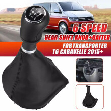 6 Gang Schalt Knauf Leder Gamasche Boot Abdeckung Schalt Hebel Griff Griff für -Transporter T6 Caravelle 2015+