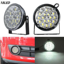 2 StüCke 12V 18 LED DRL Runde Auto Nebel Scheinwerfer Fahren Tag Fahr Licht Weiß