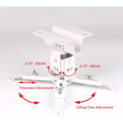 White Projector Wall Mount Bracket Adjustable Ceiling Hanging Holder Universal Hanger For Most Projectors 1