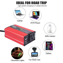200W Auto Wechsel Richter  12V zu AC 220V Konverter Dual Usb LadegeräT Adapter Auto Power Booster - Rot