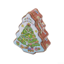 Festive Candy Storage Box Christmas Tree Shape Iron Tin Container For Holiday Treats And Small Items Decorative Use Model A