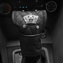 PU Leder Auto Schalt Hebel Abdeckung Anti Rutsch Leder Auto Schalt Hebel Abdeckung mit Bling Krone