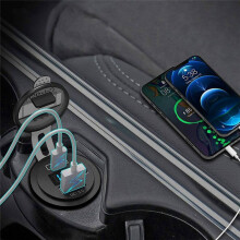 12V 24V Quick Charge 3.0 USB-SUV-AutoladegeräT, Wasserdichtes 36W-Typ-C-PD-Steckdosen-SchnellladegeräT mit Ein-/Aus-Schalter